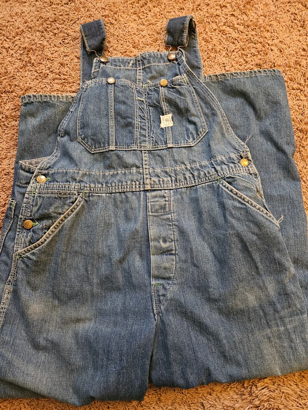 Vintage Duck Head Men's denim bib overalls union made READ